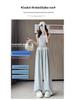 High-Waist Lace Splice Women's Spring/Summer Loose Straight-Leg Pants