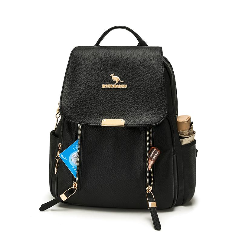 PU Rucksack Damen Mehrschichtiger Reißverschluss Rucksack