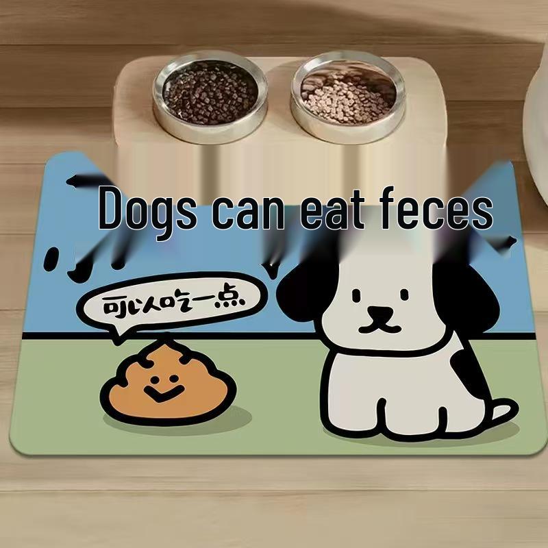 

New Year Cartoon Pet Placemat: Absorbent, Dirt-Resistant, Easy-Clean Mat for Cat & Dog Bowls 30*50cm