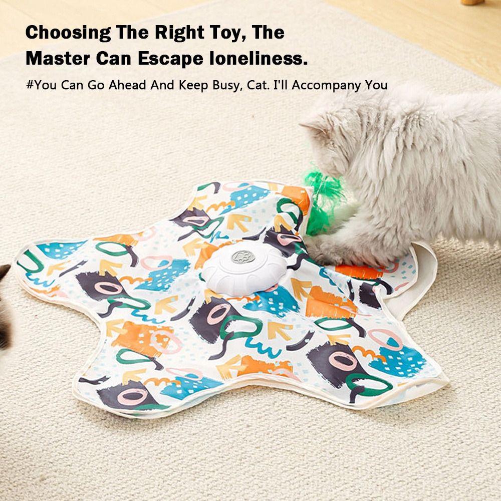 Automatic Interactive Cat Toy Hide and Seek Bite Resistance Pet Play Cover Rechargeable Relieve Boredom Cat Toy Hunting Cover