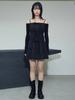 Itove Seoul Shirred Shirt Mini Dress Bk