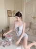 Sexy pajamas women's summer 1011 new ice silk pure desire wind suspender shorts set loungewear girl wind sweet sister