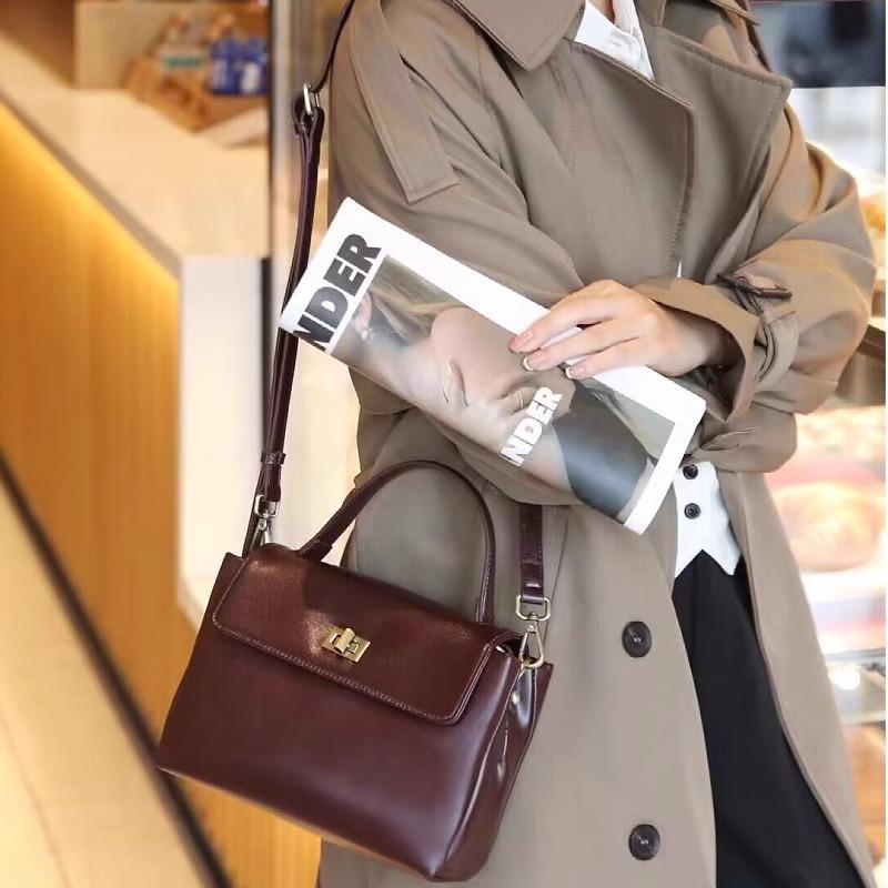 Frühling/Sommer 2025 Damen Handtasche aus Vollnarben-Rindsleder - Großes Fassungsvermögen, vielseitig & modisch.