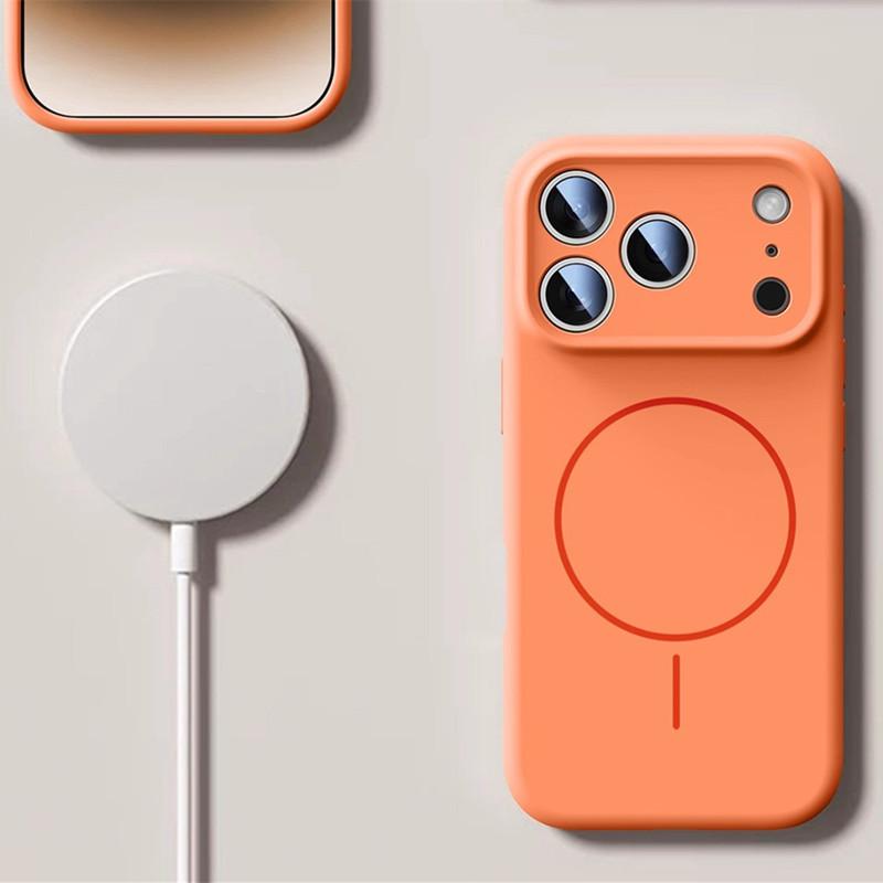 Applicable to iPhone17 mobile phone case, thin ring magnetic suction liquid silicone, Apple 16proMax skin feeling anti-drop sheath 15