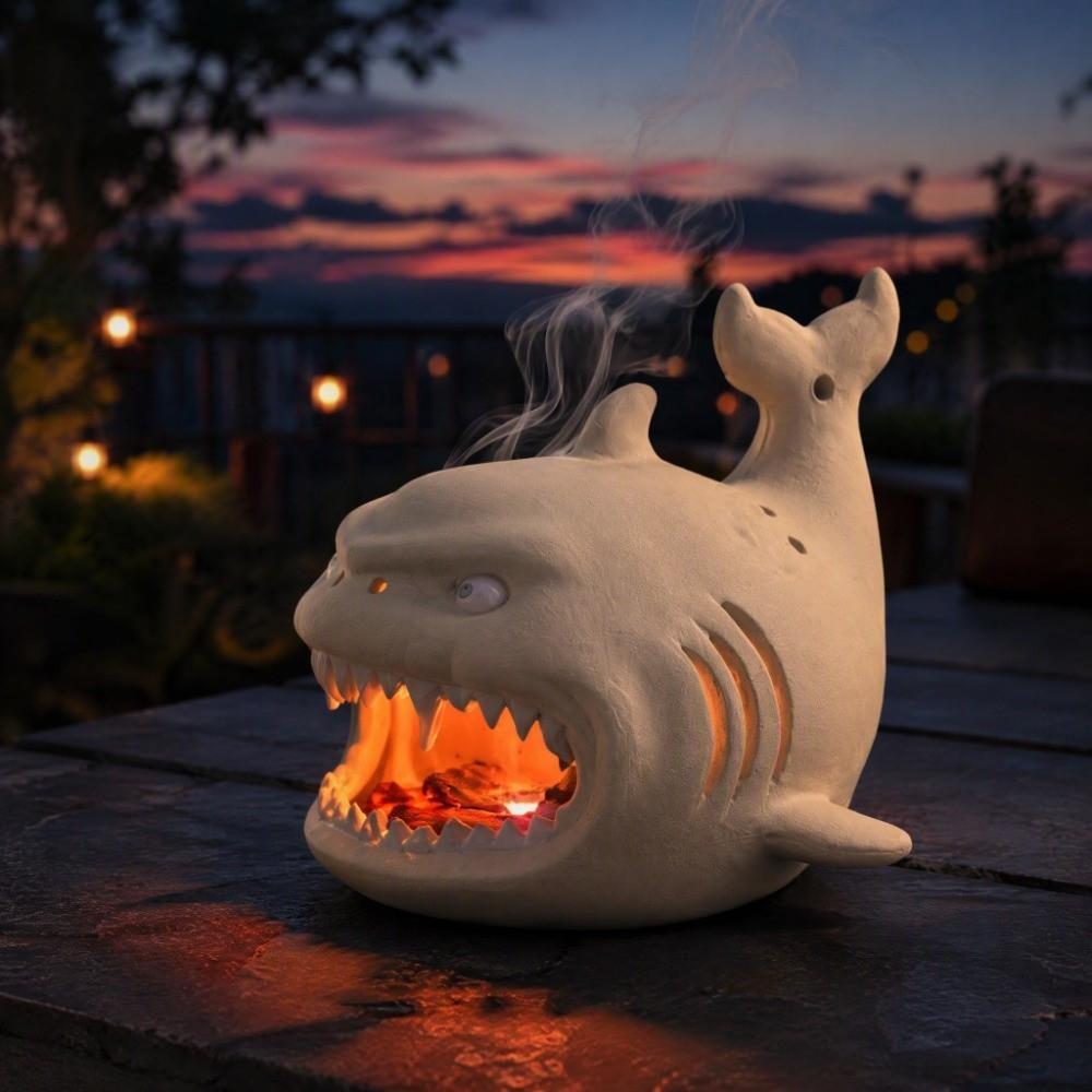 Scalding-Proof Incense Burner Cartoon Shark Decor Cute Shark Incense Holder Indoor Use