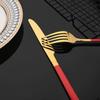 4pcs Pink Gold Dinnerware Set Stainless Steel Tableware Set Home Kitchen Eating Utensils Knife Fork Spoon Cutlery Set