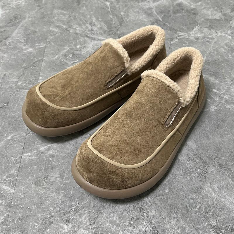 

Winter commute to work Casual shoes Fleece cold-proof warm cotton slippers Flat-bottomed snow boots 64105-X 46 сірий колір