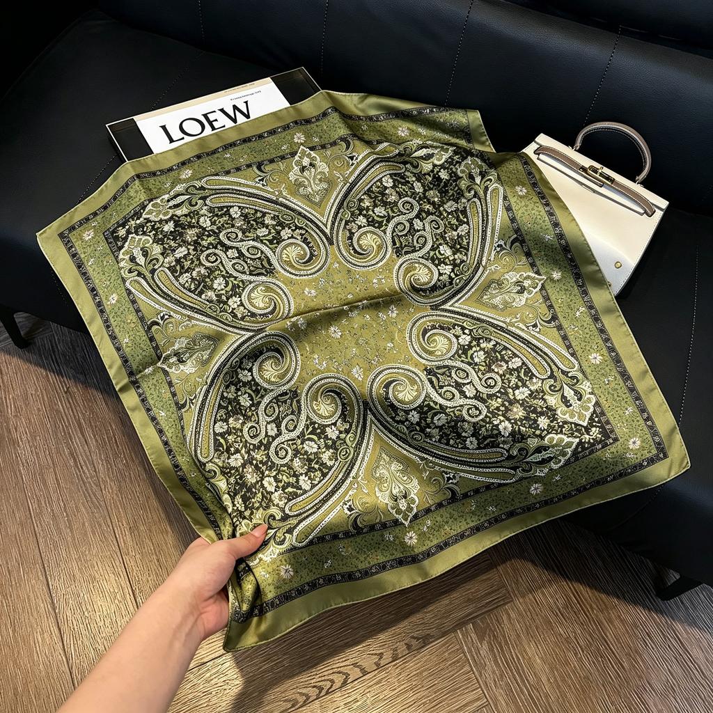 Hong Kong style burgundy printing waist silk scarf belt jeans waist accessories new square scarf fart curtain waist seal