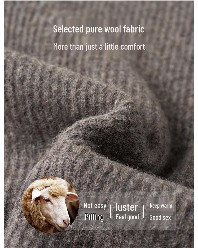 Men's 2025 Winter Wool Sweater: Fashionable Korean Style, Loose Fit, Thickened Round Neck for Middle-Aged and Young Men.