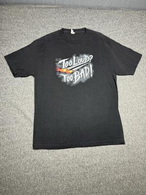 Allstyle Herren T-Shirt Groß Schwarz Biker Zu Laut Zu Schlecht Vintage Rundhals