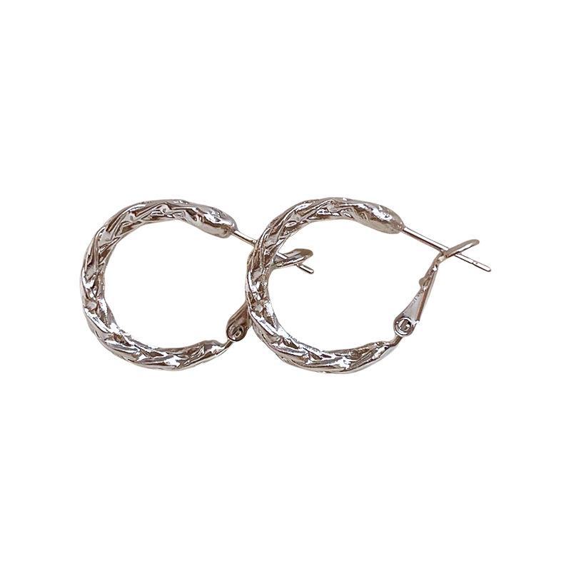Silver Needle Twist Metal Earrings: Cold Style, Versatile, Fashionable, High-End Light Luxury.