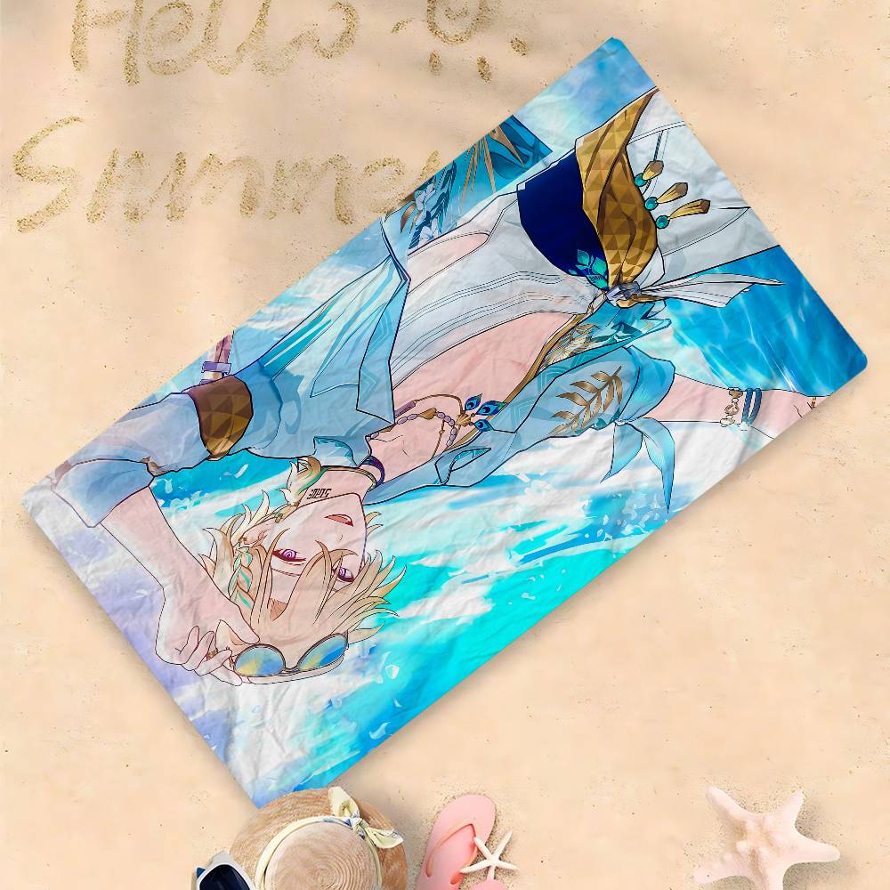 Game H-Honkais Star Rail aventurine Microfiber Printed Beach Towel Mountain Climbing Beach Swimming Running Absorbent Soft Towel