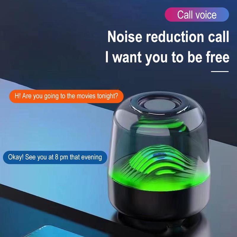 LED Multicolor Ambient Speaker with TWS Pairing – Portable Bluetooth Sound System with TF Card Slot for Christmas Decor