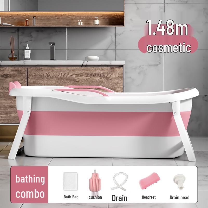 Large Adult Folding Bathtub: Full-Body Steaming, Thickened, Sit and Lie for Home Use