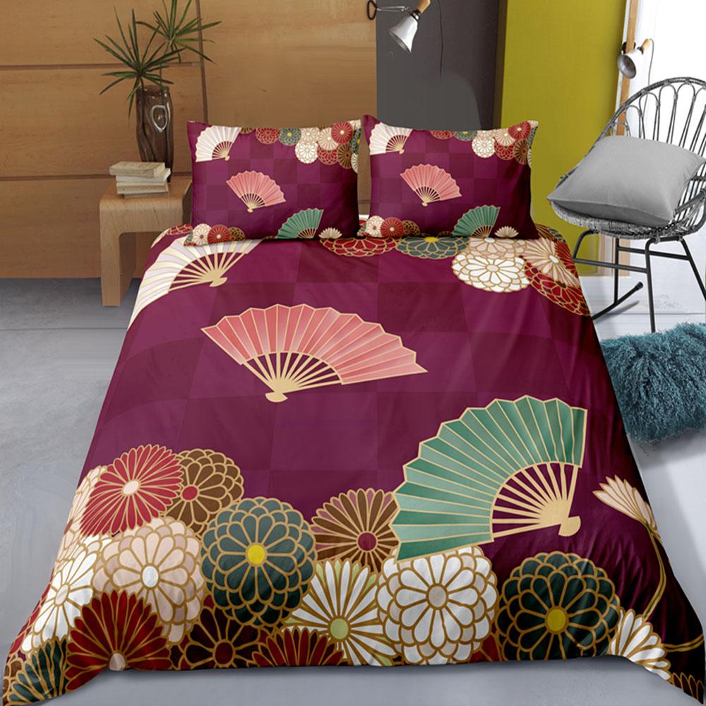 Maneki Duvet Cover Set,Japanese Lucky Cat Duvet Cover Neko Gold Coin Japanese Style Cute Bedding Set Cat Comforter Cover 2/3pcs