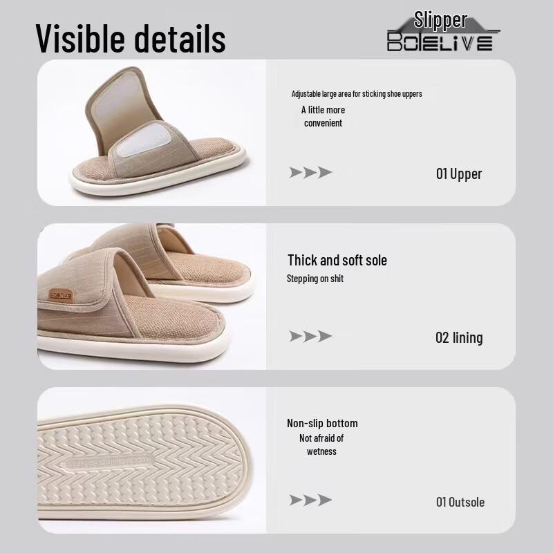 Slip Japanese Cotton Linen Home Slippers