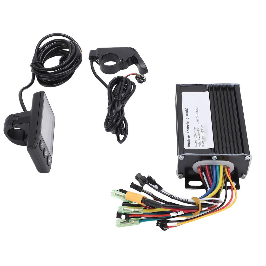 Kit de Contrôleur de Vélo Électrique 350W à 500W Détection Automatique Contrôleur Sans Balais avec Affichage S866 Accélérateur au Pouce 20A pour Modification