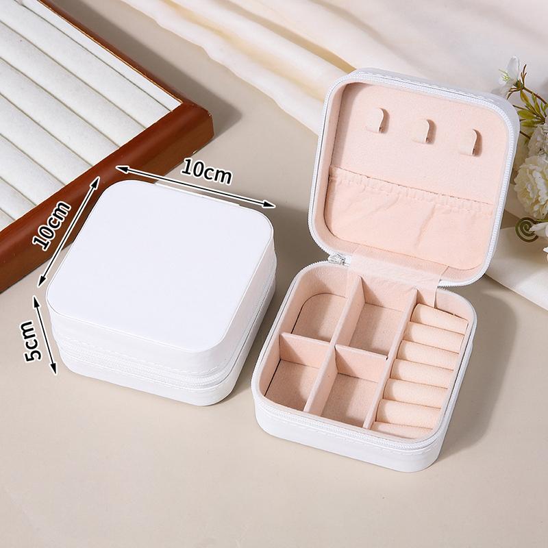 Portable Travel Jewelry Box - Mini Pu Leather Case With Soft Velvet Interior Compact Organizer For Rings Earrings Necklaces