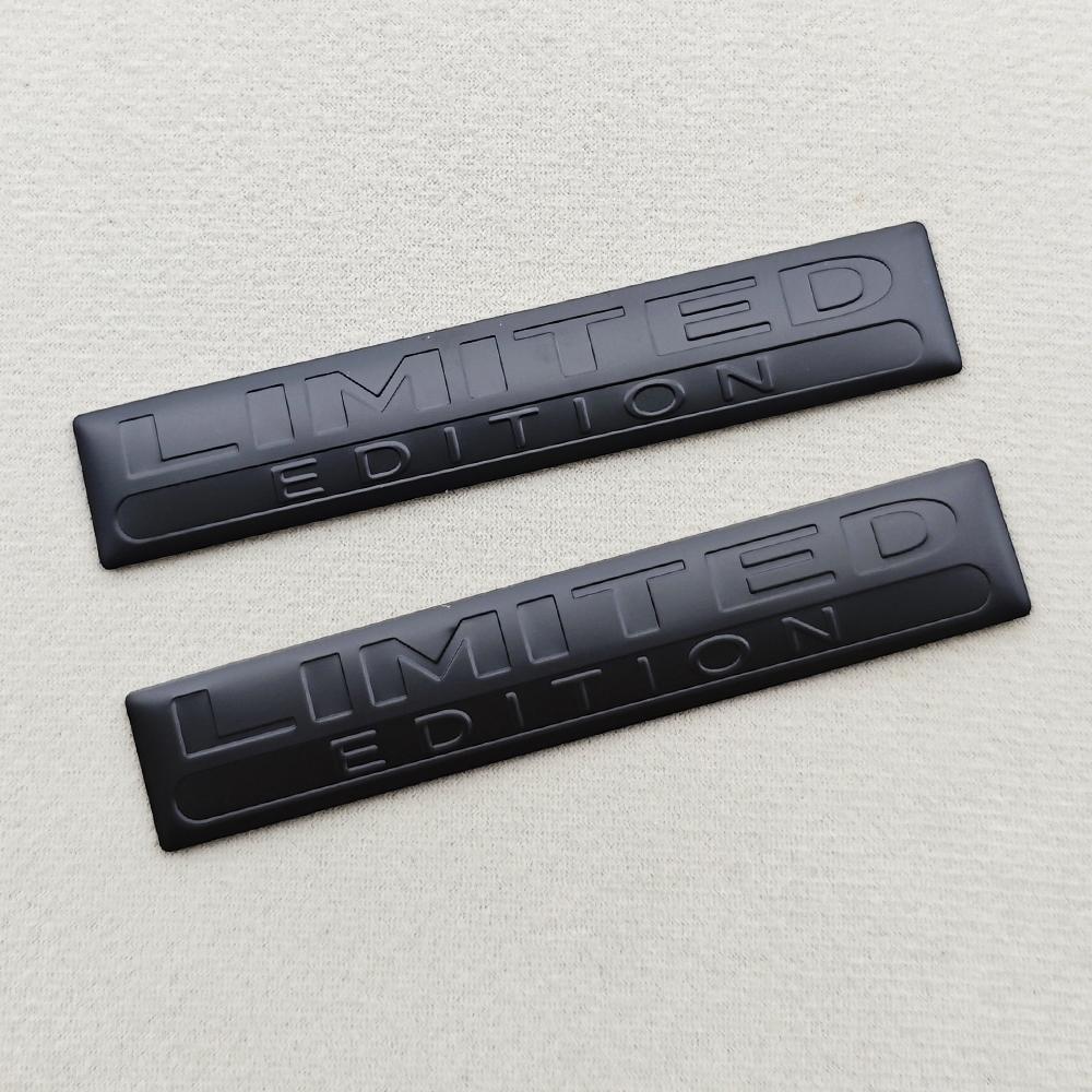 2PCS Metal Aluminium LIMITED EDITION Logo Emblem 3D Chorme Silver Black Red Car Sticker Fender Trunk Badge Decal Car Accessories