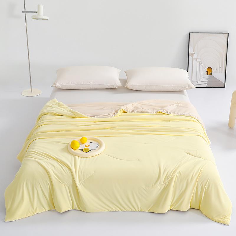 

Dual Sense Cool Summer Quilt Deep Sleeping Cooling Blanket Breathable Lightweight Comforter 150x200cm жёлтый