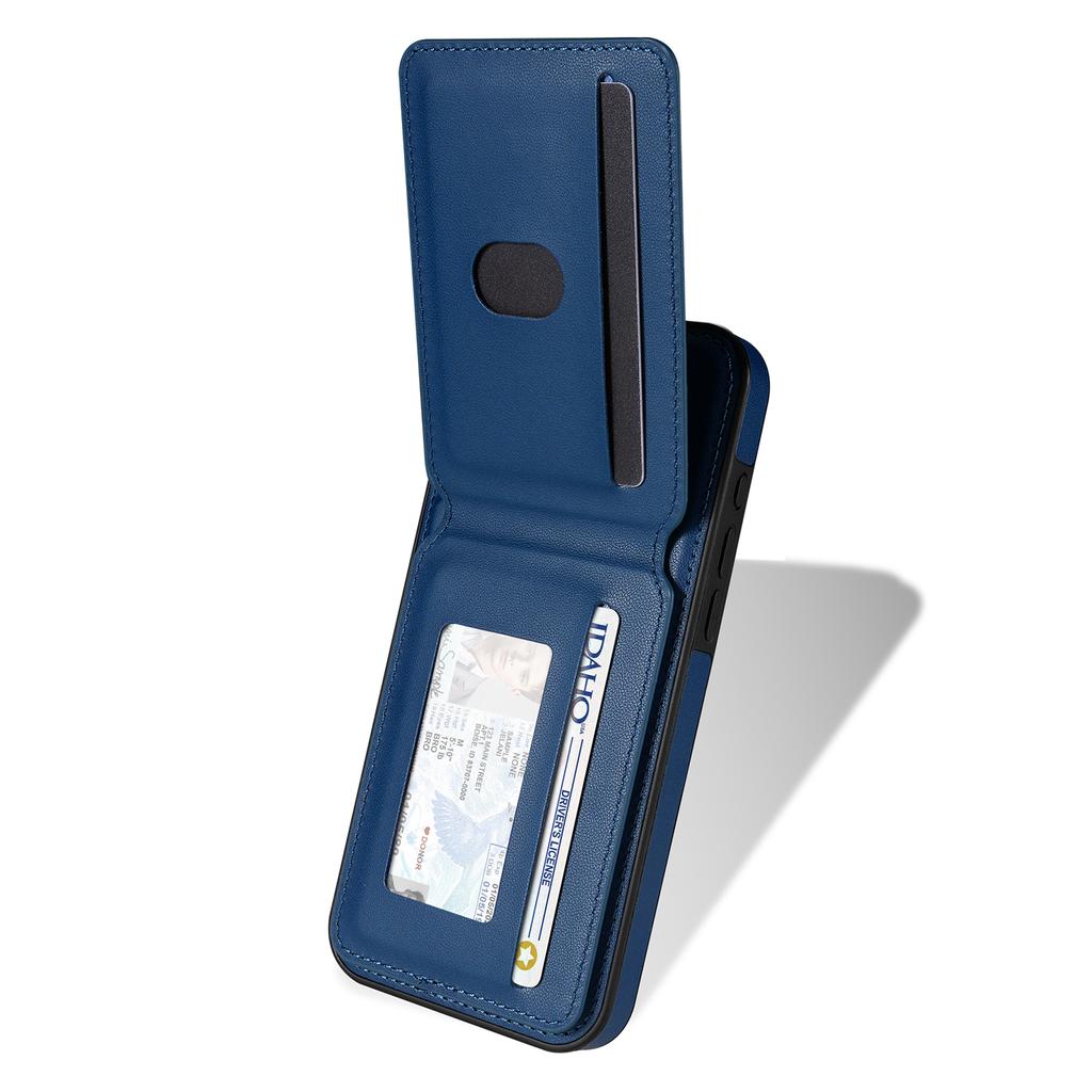 For iPhone 16 Case Compatible with MagSafe Detachable Card Holder Kickstand Leather Phone Back Cover