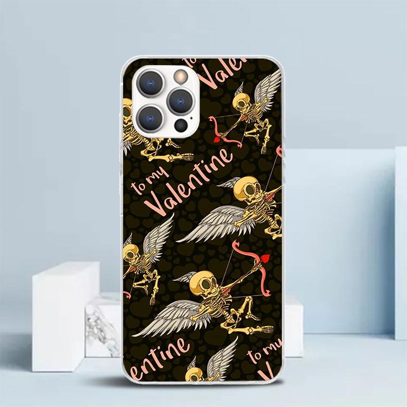 Human Skeleton Red Rose Phone Case For IPhone 16 17 Air 16E 15 14 Plus 13 Mini 12 11 Pro Max 7 8 + SE 2020 Soft TPU Back Cover 1