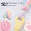 Aggressive Chewers Dog Toys Pet Molar Teeth Cleaning Fork Toy, Durable Woven Rope Training Macaron Colored Colors Interactive TPR Chew Toy for