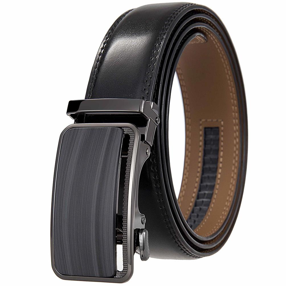 1Pcs Fashion Versatile Business Men'S Belt, Cowhide Belt Automatic Buckle Men'S Belt Ly36-35576-1