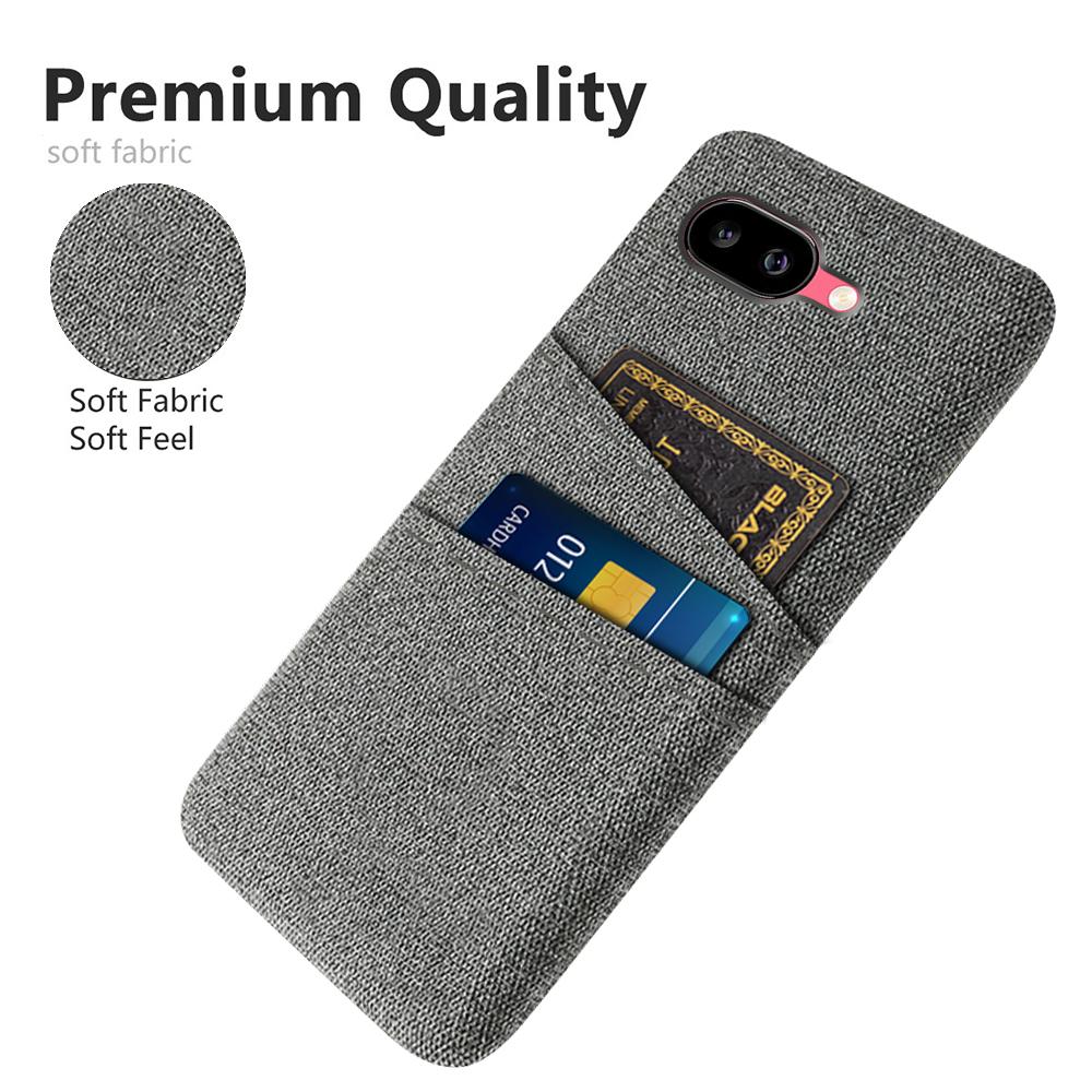 For Google Pixel 9a Case Cloth+Hard PC Phone Cover with Dual Card Slots