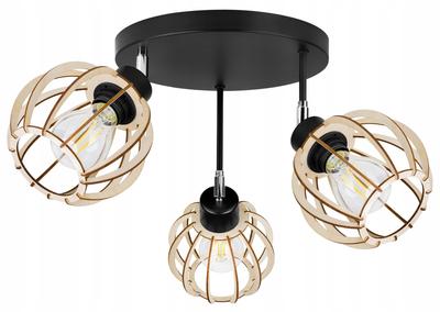 NOWOCZESNA DREWNIANA wisząca lampa sufitowa LED