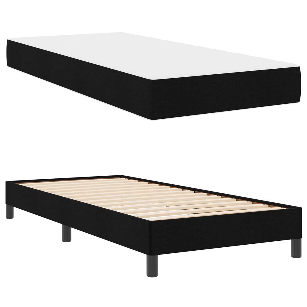 Box Spring Bed with Mattress Black 80 x 200 cm Fabric