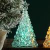 Decorative Tree for Window Display Glowing Christmas Night Light, Mini Lighted with Star, Indoor Modern Minimalist Atmosphere Faux Crystal Tabletop