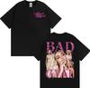 Camiseta Tour Mundial Bad Gyal 2026 Verano Nueva Unisex Moda Femenina Camiseta Oversize de Algodón Puro Estilo Callejero Y2K