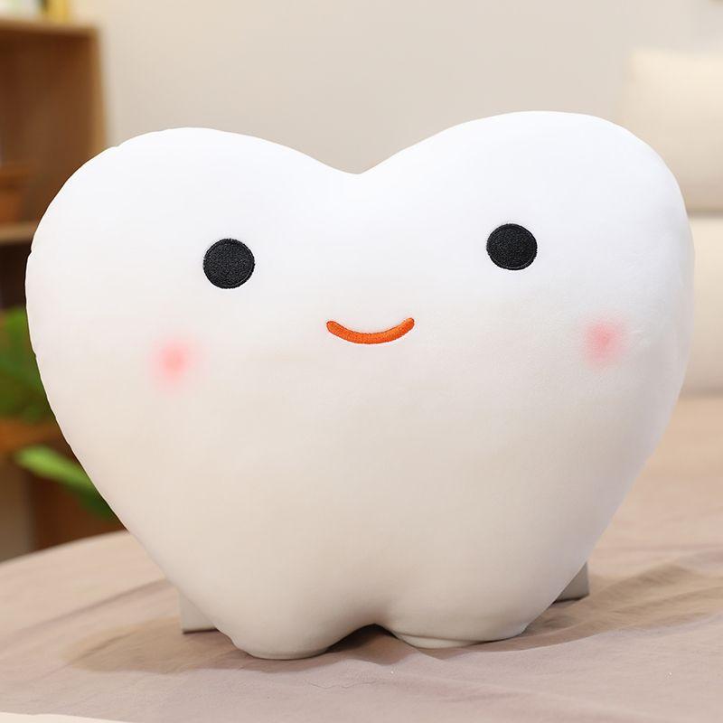 

Cute Cartoon Tooth Throw Pillow Tooth Decay Plush Toy Small Yellow Duck Doll Big White Duck Doll Love Teeth 40cm-50cm