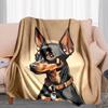 1PC Dog cute printed blanket, all season lightweight home office outdoor nap multifunctional blanket A10