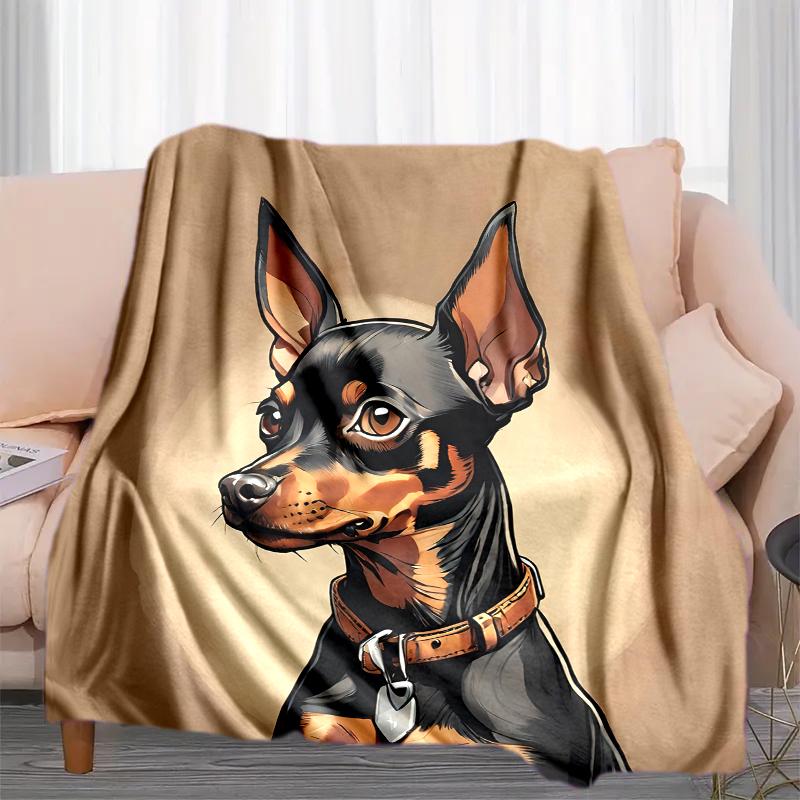1PC Dog cute printed blanket, all season lightweight home office outdoor nap multifunctional blanket A10