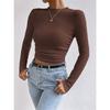 Vielseitiges Slim-Fit Damen-T-Shirt mit Karomuster und langen Ärmeln