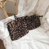 Plush Retro Leopard Print Bag for Women New Autumn and Winter Casual One-shoulder Drawstring Crossbody Bag Mini Handbag