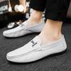 Fashion Round Toe Flat Leather Shoes for Men Black Cowhide On Sale Comfortable Pu Classic Original Fashion 2025 Luxury Man Casual Shoe