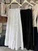 Elegant 2026 White Bow A-line Midi Skirt