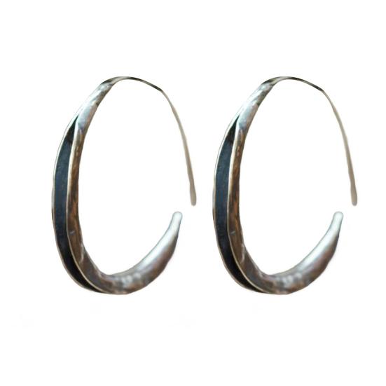 

1 пара женских серег-колец, большая круглая форма, тонкий дизайн, сплав, винтаж