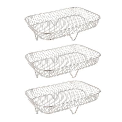 3pcs Fryer Rack Multifunctional Fryer Basket Stackable Stainless Steel Fryer Accessory for