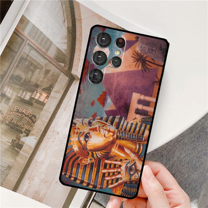 Sacred Eye of Horus Egypt Fresco Phone Case For Samsung Galaxy S24 Ultra S9 S10 S20 S22 S21 Plus S23 FE S25 Ultra Full Cover