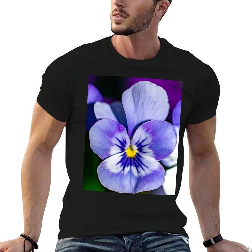 Spring Purple Flower T-Shirt T Shirts for Man Cotton Funny T Shirts for Man Cotton Cotton T Shi