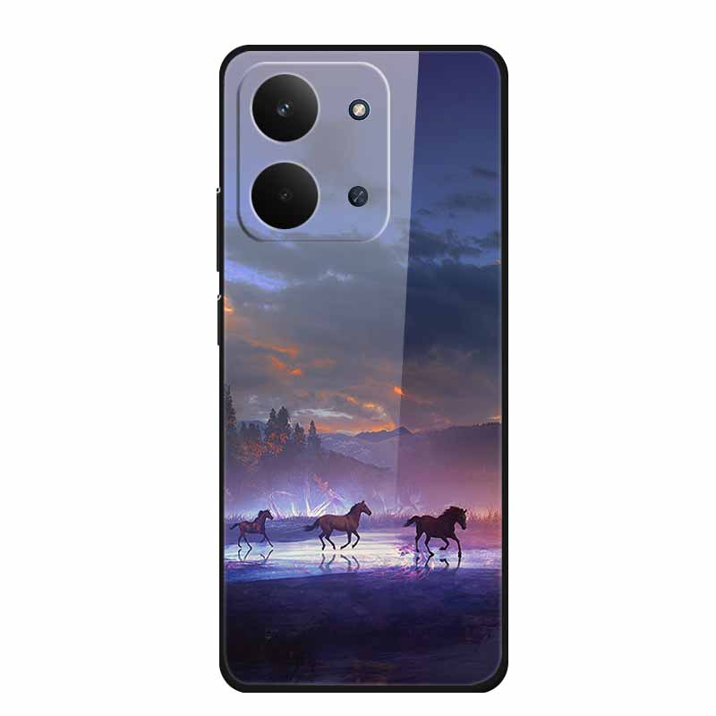 Xiaomi Redmi 15C 4G Kılıfı İçin Cam Arka Kapak 15 C Kılıf Sert Temperli Cam Kılıf Redmi 15C Telefon Kılıfı İçin Redmi15C Yumuşak Tampon