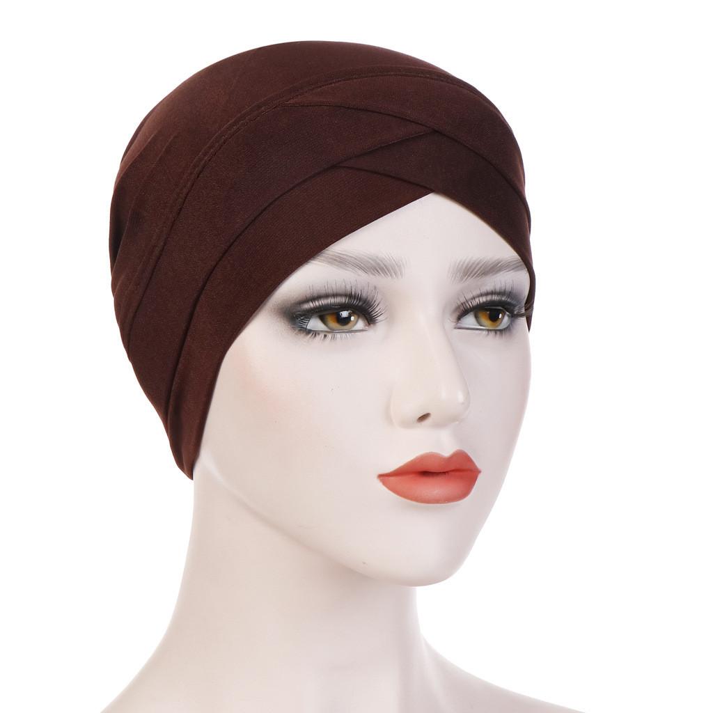Knitted Turban Cap With Cross Front Style For Women Summer Winter Fashion