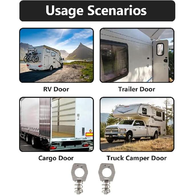RV Water Heater Cam Lock, Stainless Steel Door Latch Fastener, 2 PCS