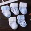 5 Pairs Pink Blue Newborn Socks Cotton Winter Socks New Baby Short Socks  for 0-3 Years Old