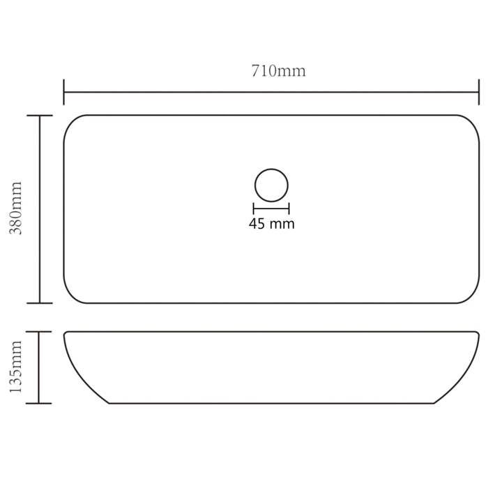 VidaXL Lavabo de Luxe Rectangulaire Vasque à Poser de Toilette Lave-mains de Salle de Bain Salle Cosmétique Maison Bleu 146956