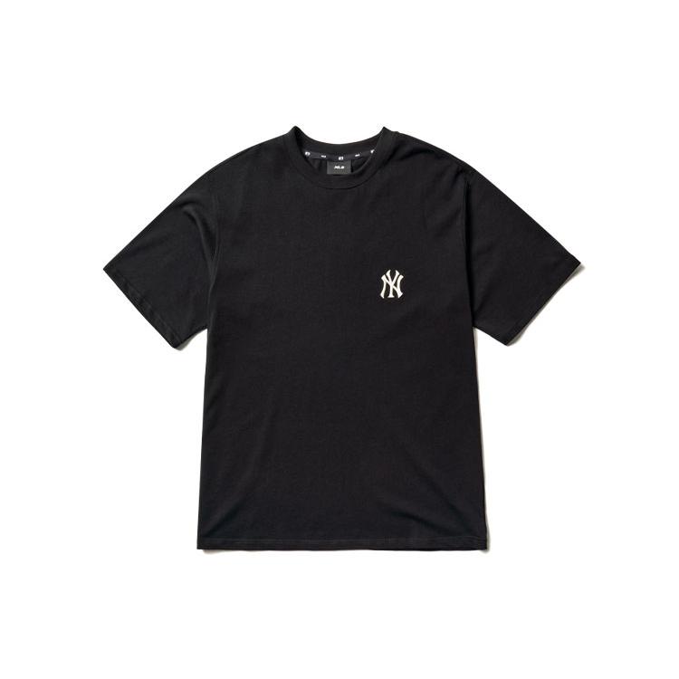MLB Base Logo T Shirts Unisex Black Crew Neck Moderate Straight Fit 3ATS02114-50BKS L